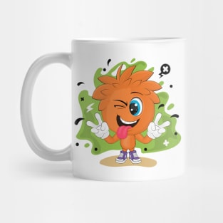 Cartoon Winking Boy. Mug